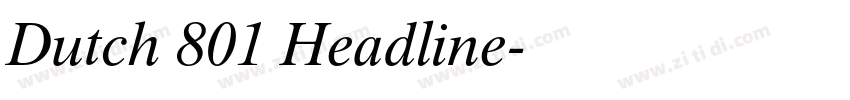Dutch 801 Headline字体转换